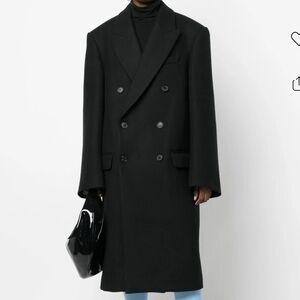 WARDROBE.NYC HAILEY BIEBER BLACK WOOL COAT BNWT